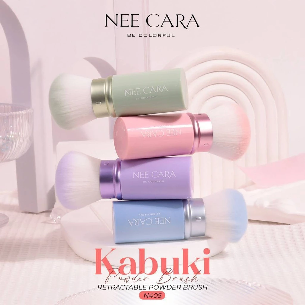 N405 NEECARA BE Colorful Retractable Powder Brush  แปรงปัดหน้าแบบพกพา